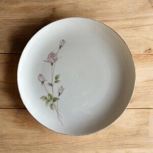 VTG Fine China Rose Spray Porcelain Dinner Plates Set Of 5 Pink Floral Japan